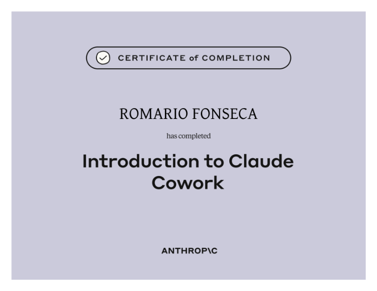 Anthropic certificate of completion, Introduction to Claude Cowork